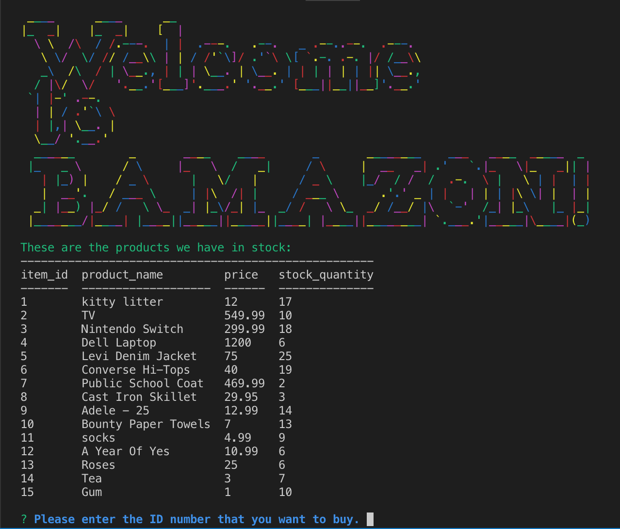 Bamazon